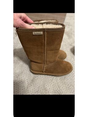 BearPaw Suede Shearling Mid-Calf Boots - Brown